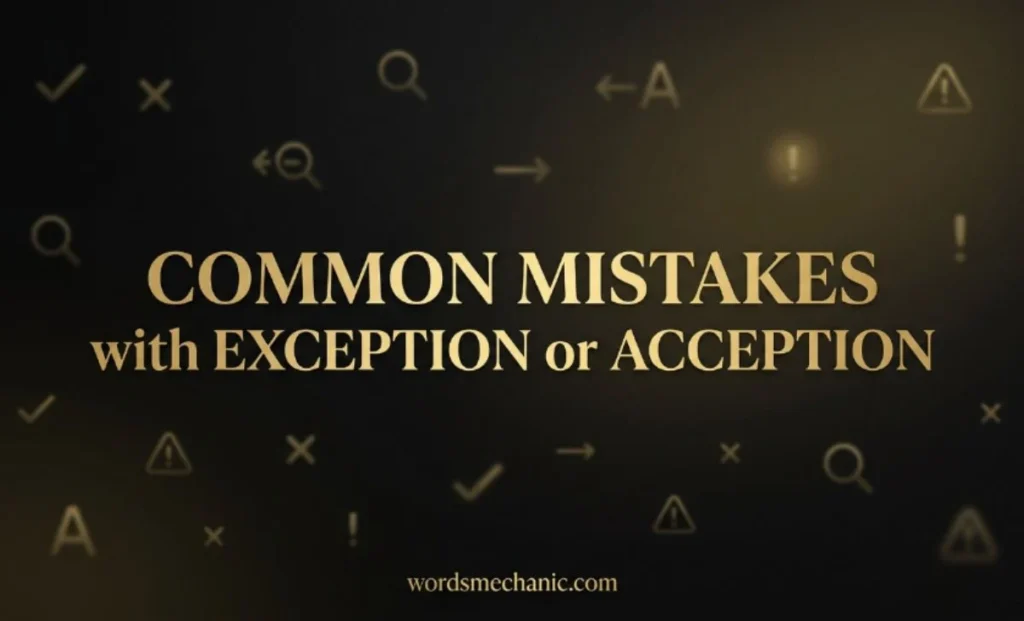 Common Mistakes with Exception or Acception