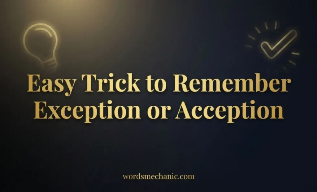 Easy Trick to Remember Exception or Acception