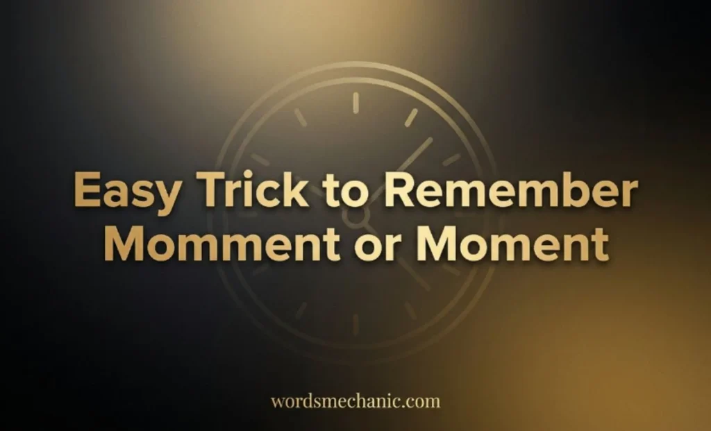 Easy Trick to Remember Momment or Moment