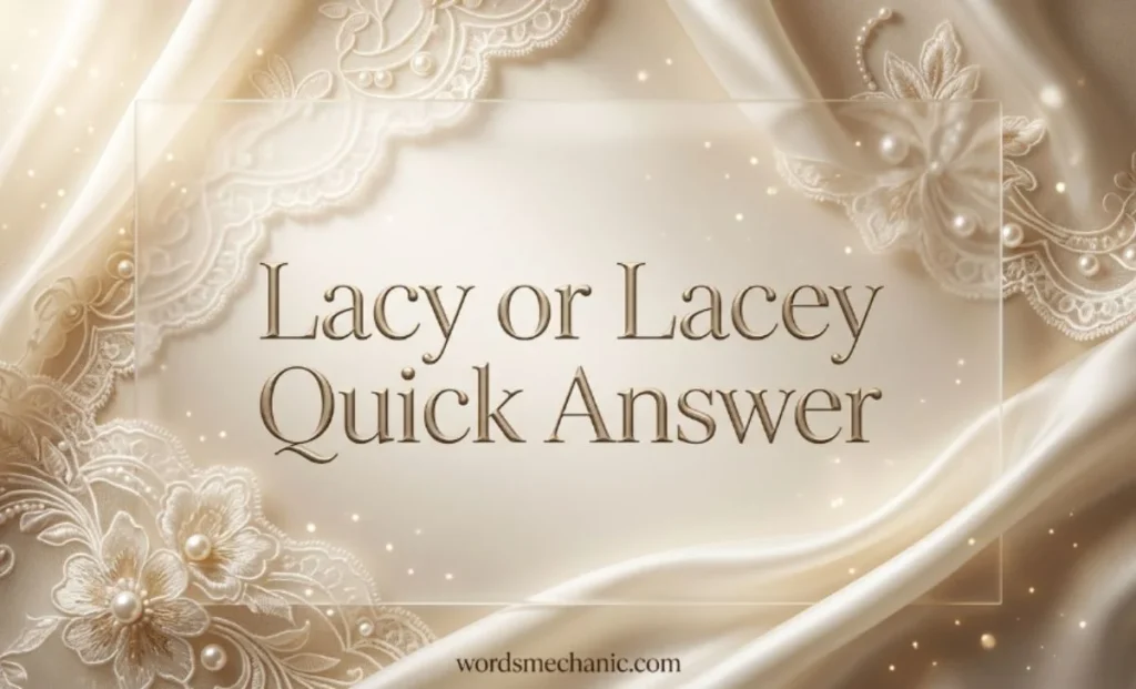 Lacy or Lacey Quick Answer