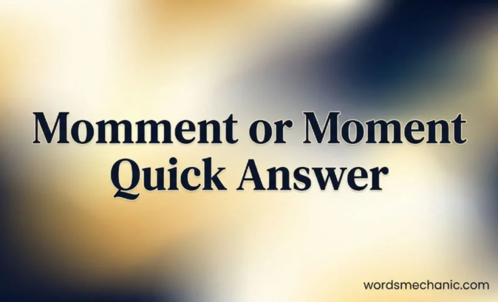 Momment or Moment Quick Answer