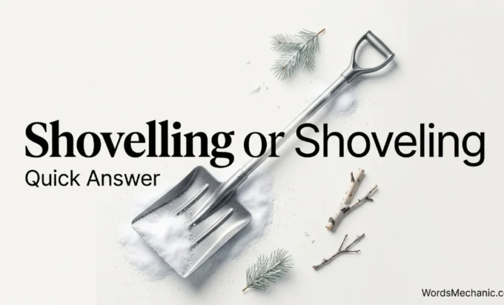 Shovelling or Shoveling Quick Answer
