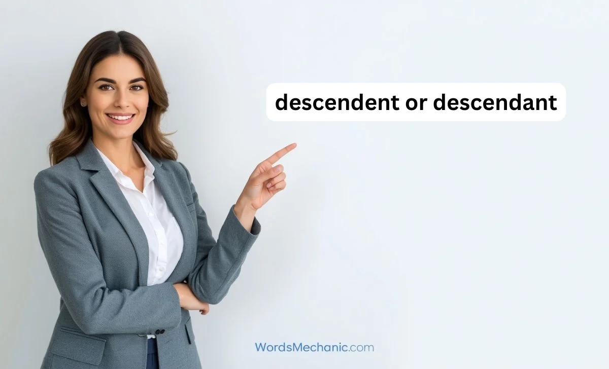 descendent or descendant