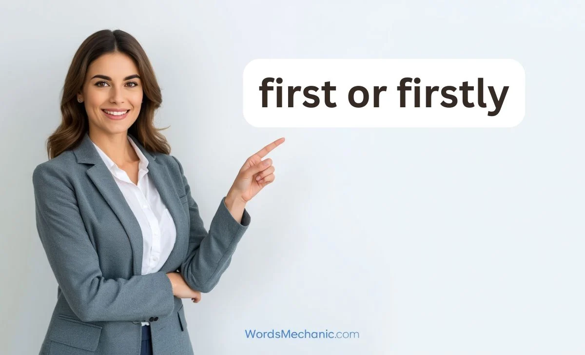 first or firstly