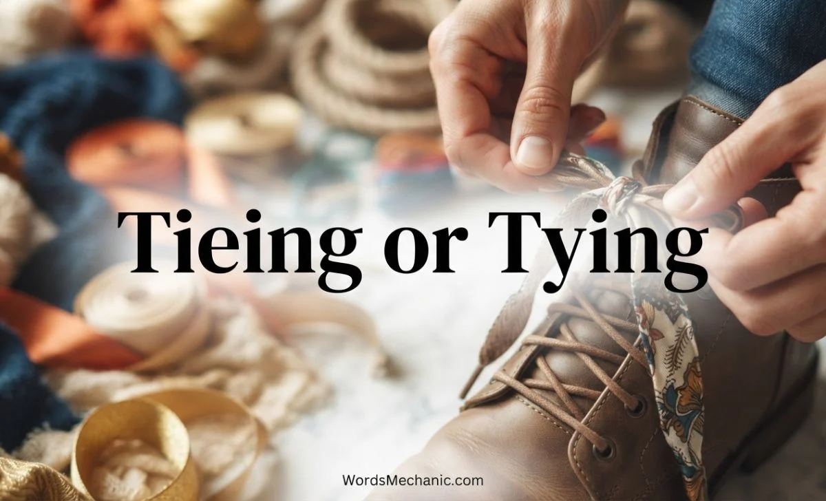 tieing or tying